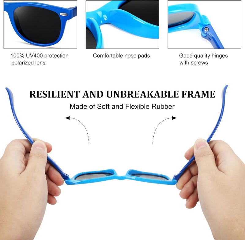 BEALER Store Kids Polarized Sunglasses for Girls Boys UV Protection Sun Glasses Flexible Rubber TPEE Shades for Children Age 3-9 - Image 4